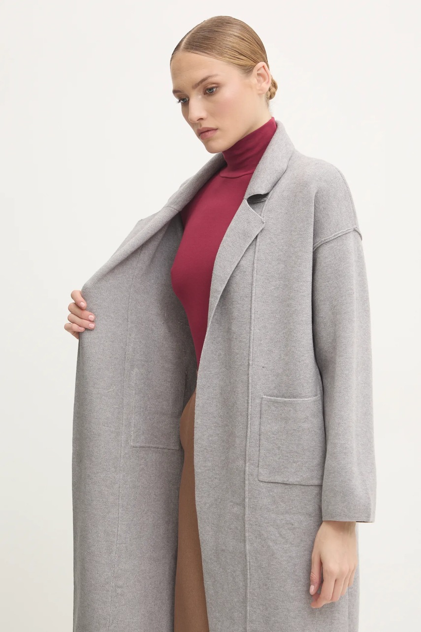 Πλεκτή ζακέτα Answear.LAB χρώμα: γκρι φωτογραφία