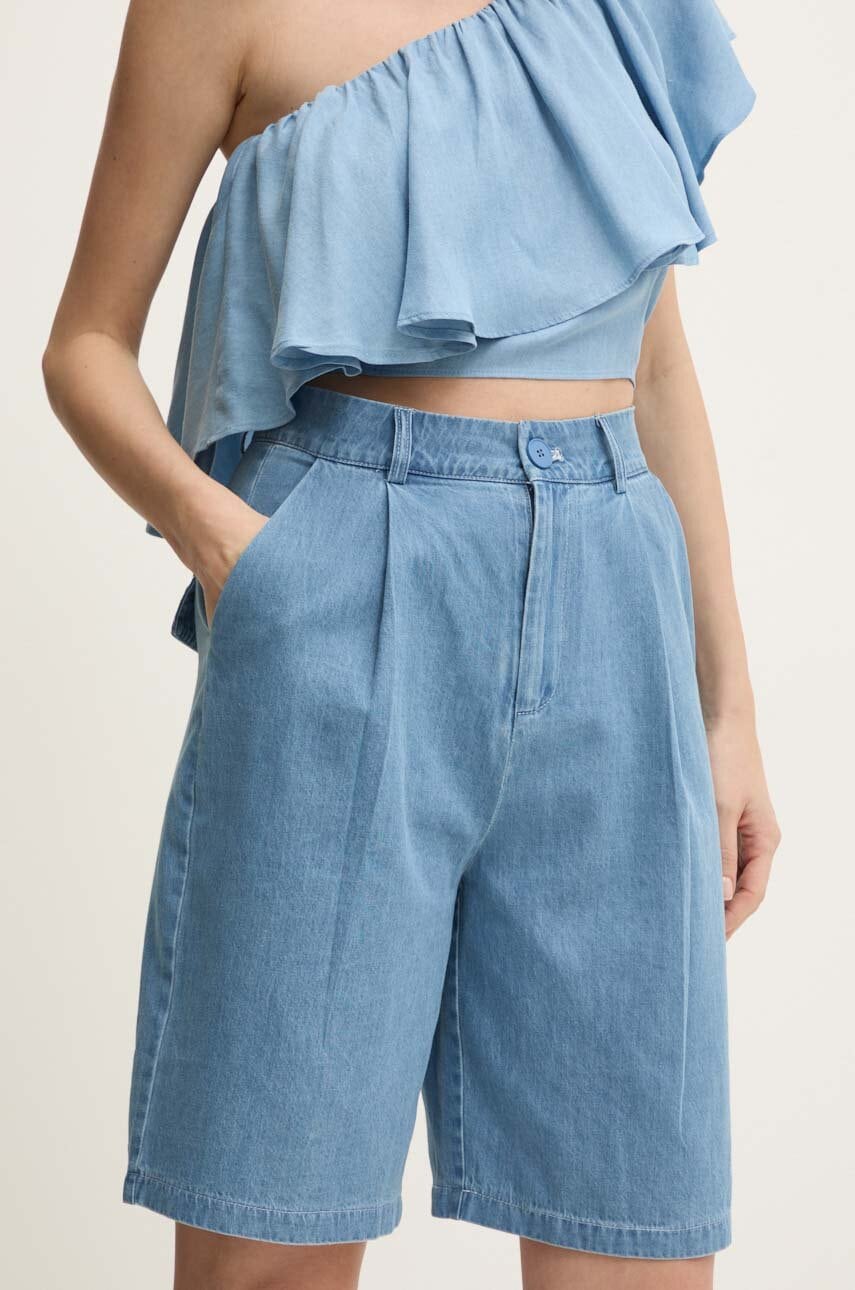 Answear Lab pantaloni scurti jeans femei, neted, high waist