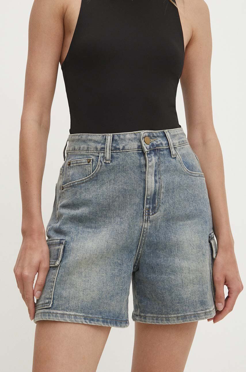 Answear Lab pantaloni scurti jeans femei, neted, high waist