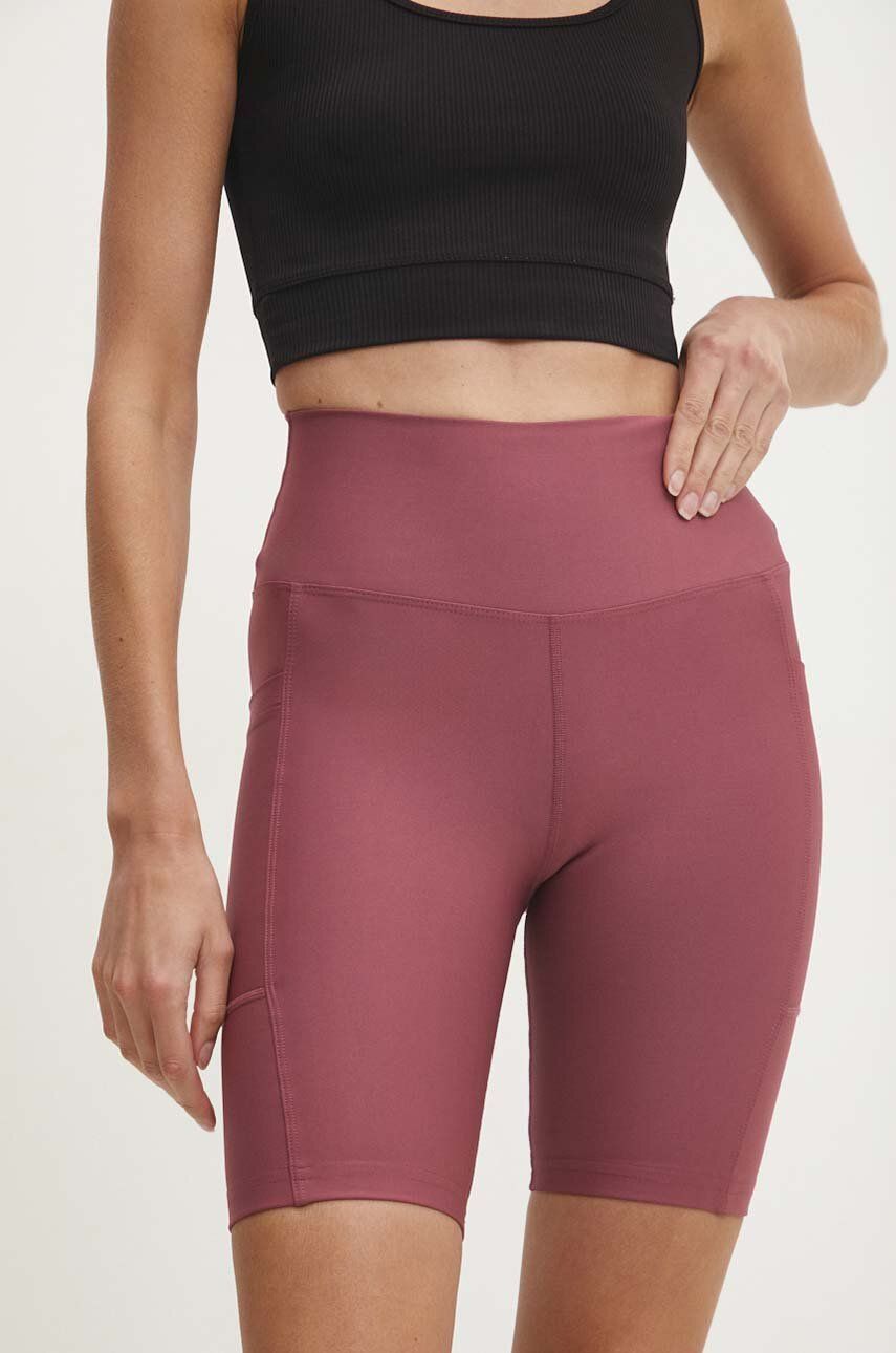 Answear Lab pantaloni scurti femei, culoarea roz, neted, high waist