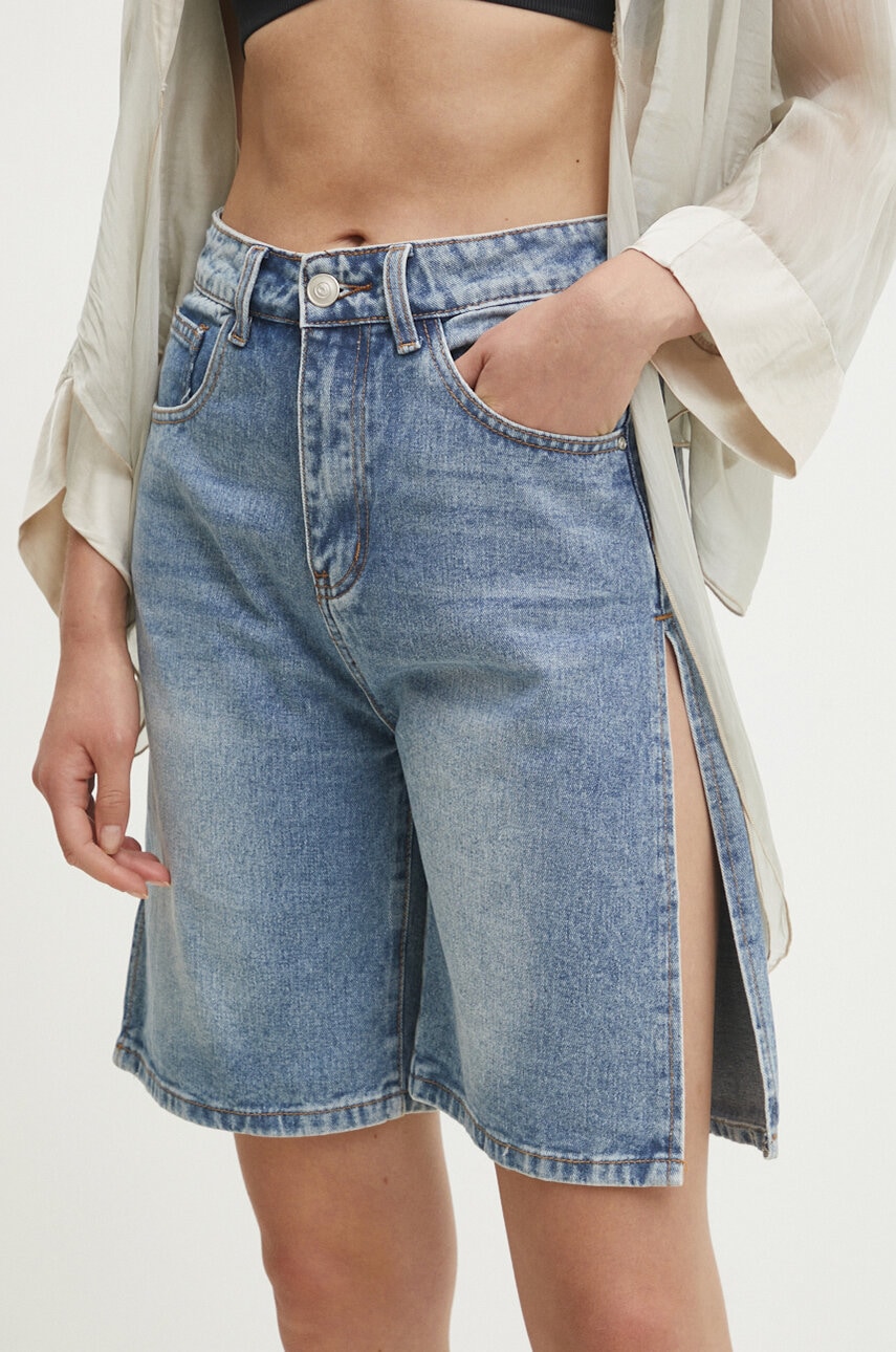 Answear Lab pantaloni scurti jeans femei, neted, high waist