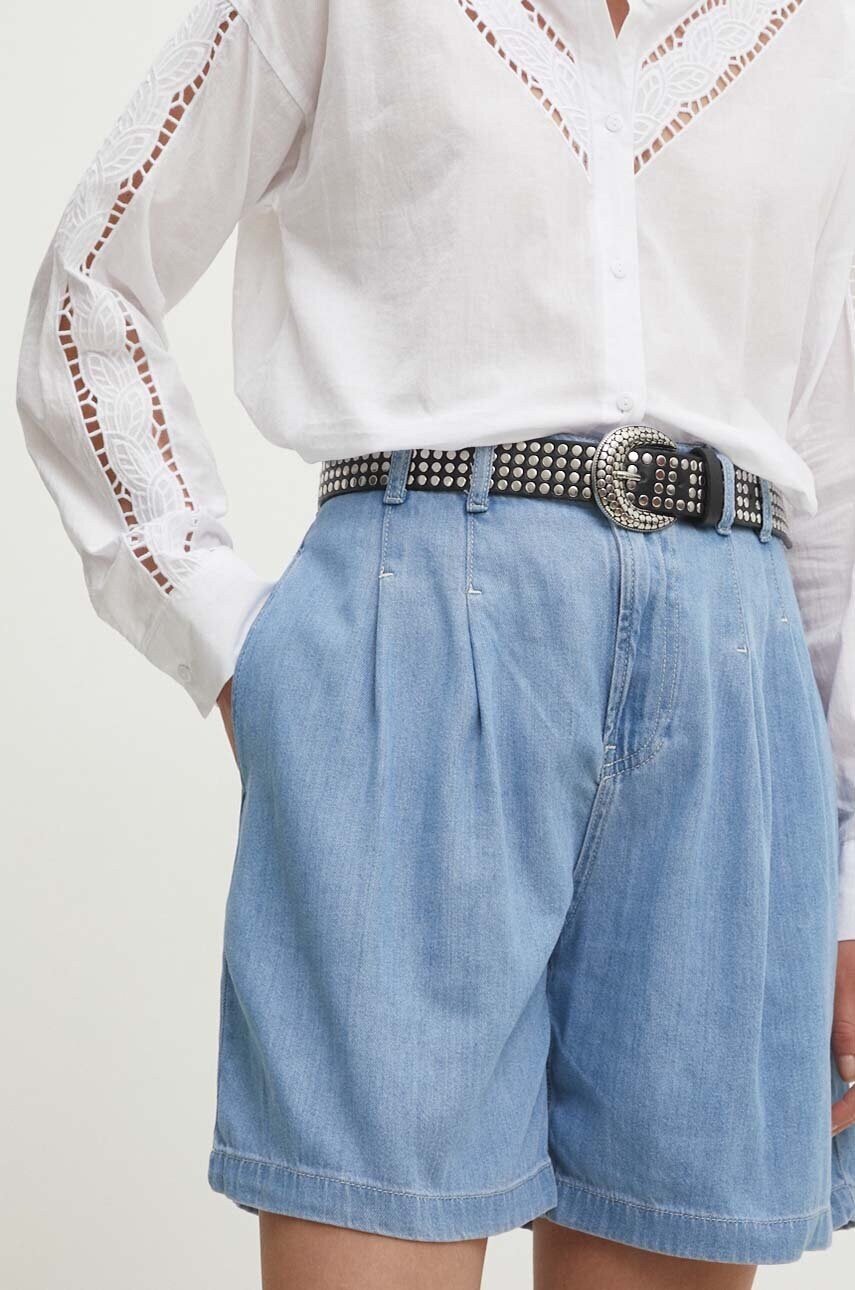 Answear Lab pantaloni scurti jeans femei, neted, high waist