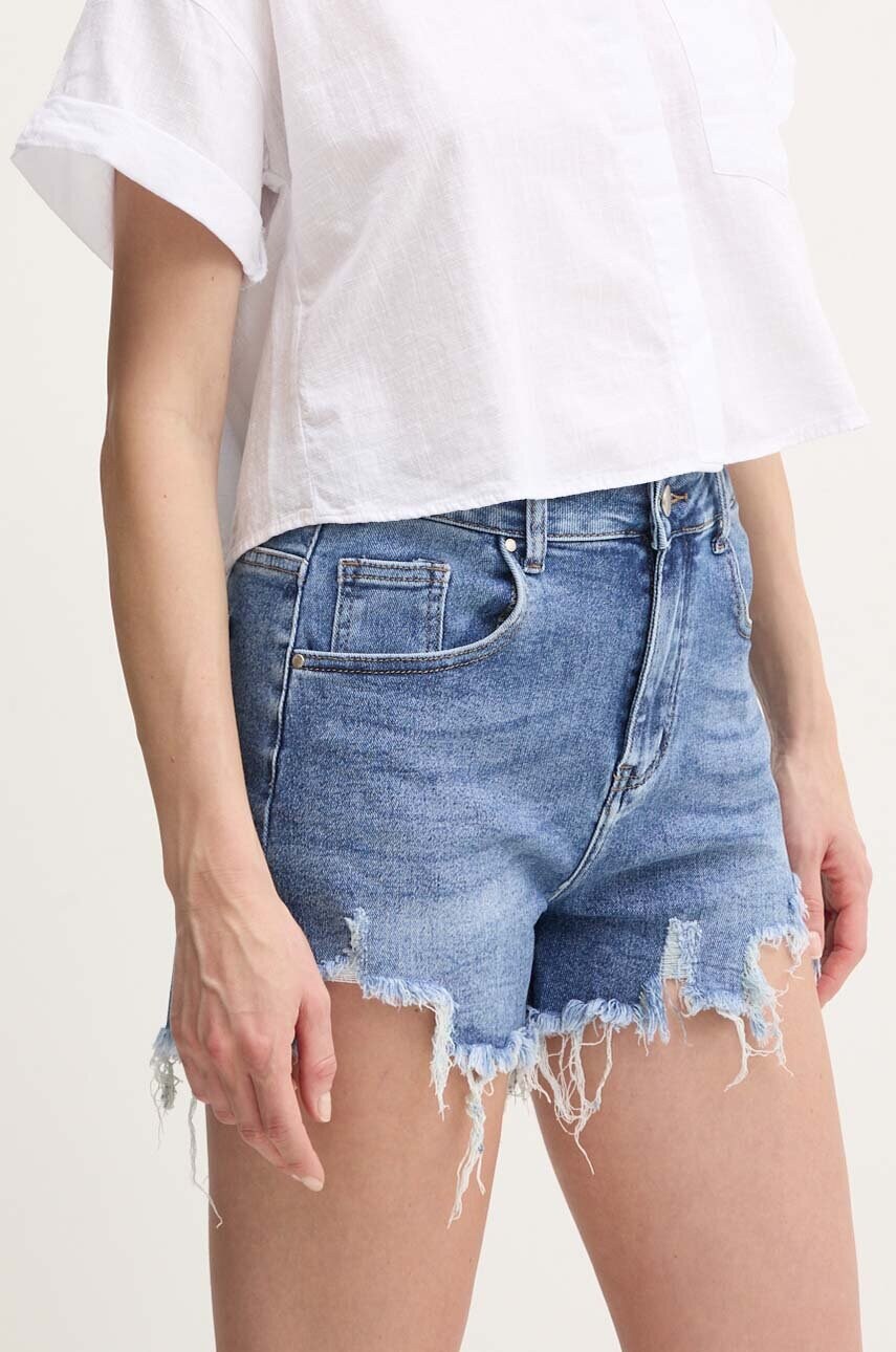 Answear Lab pantaloni scurti jeans femei, neted, high waist