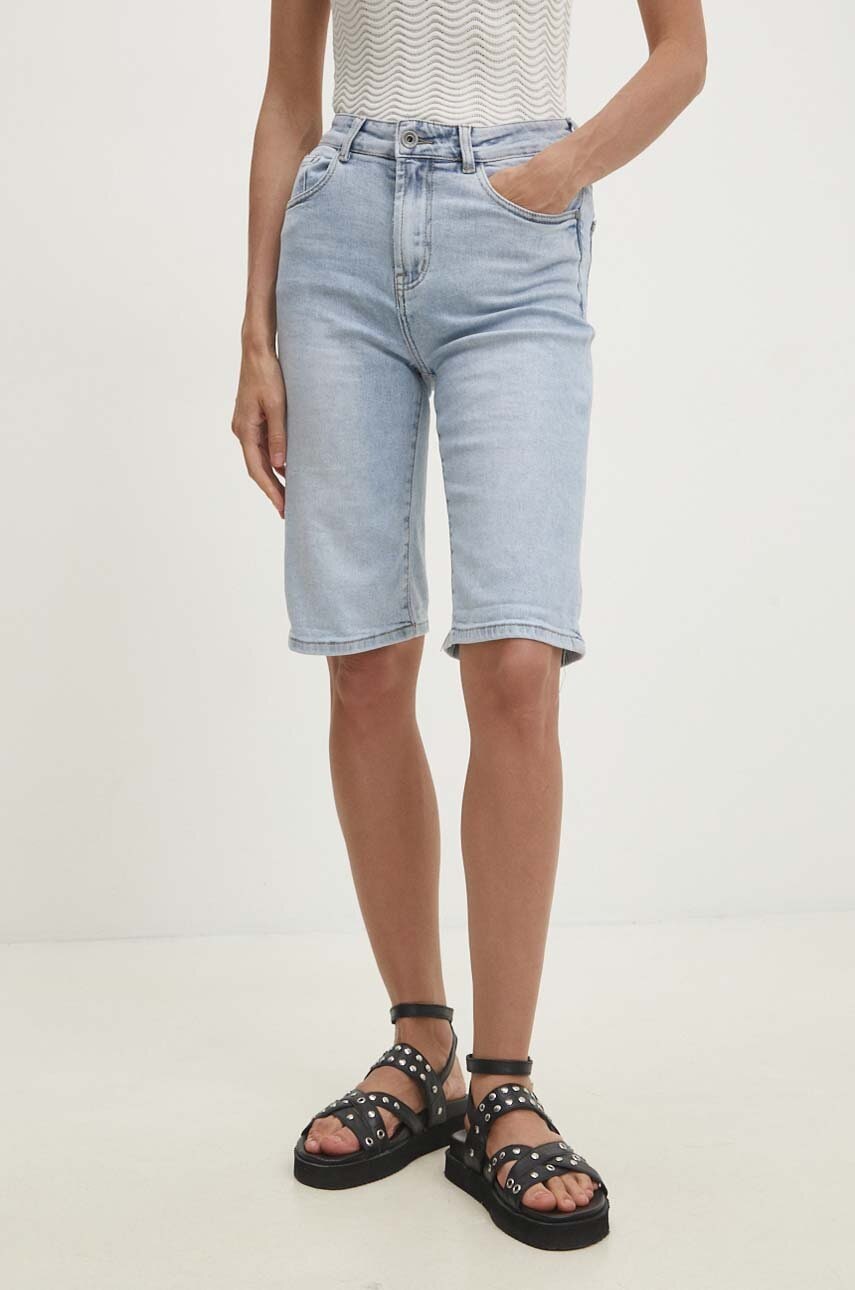 Answear Lab pantaloni scurti jeans femei, neted, high waist