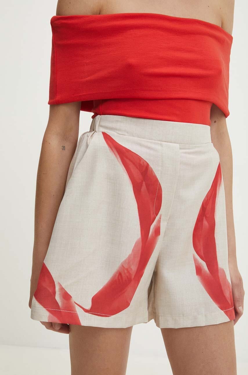 Answear Lab pantaloni scurti femei, culoarea rosu, high waist Answear Lab pantaloni scurti femei, culoarea rosu, high waist