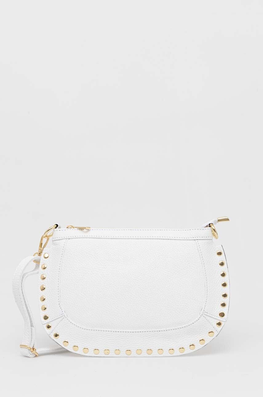 Answear Lab poseta de piele culoarea alb