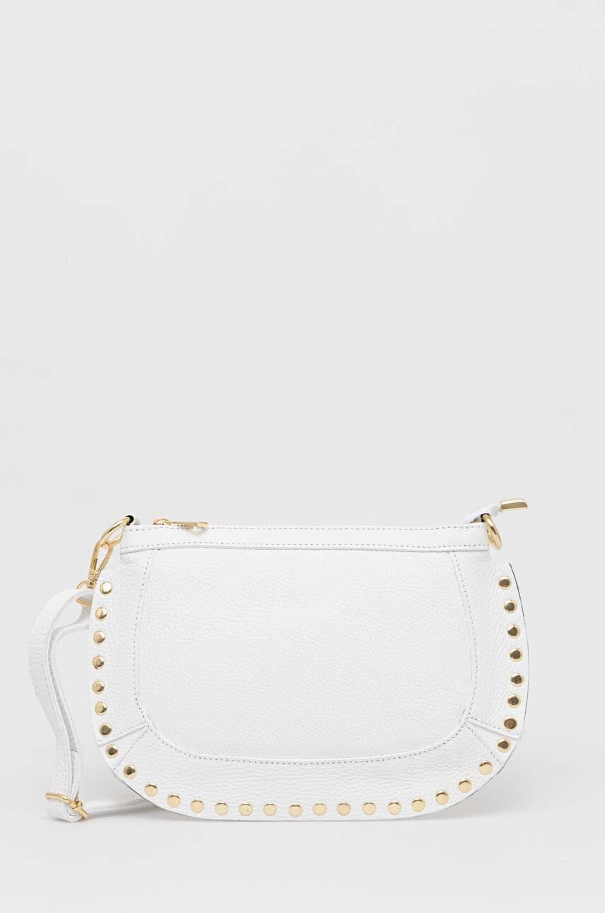 Answear Lab poseta de piele culoarea alb