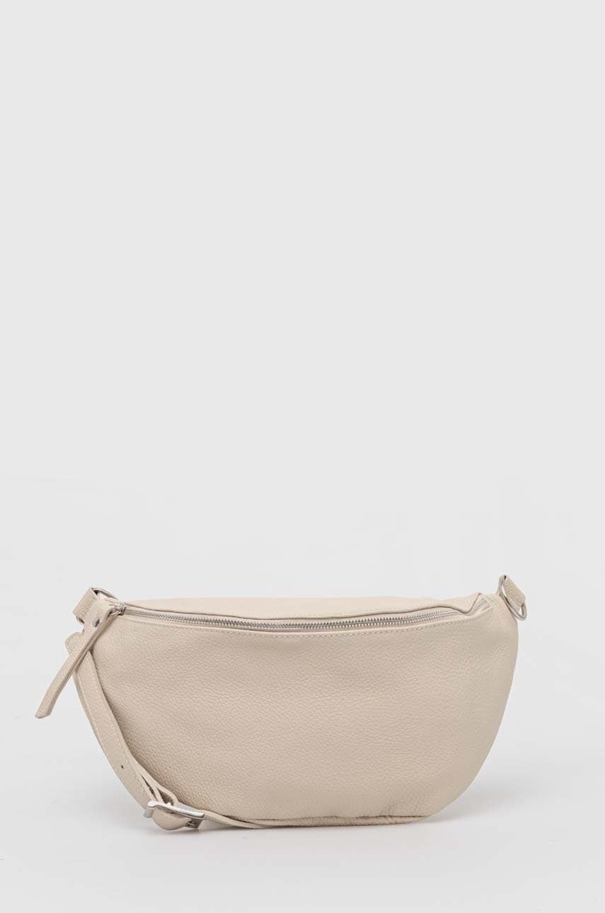 Answear Lab borseta de piele culoarea bej