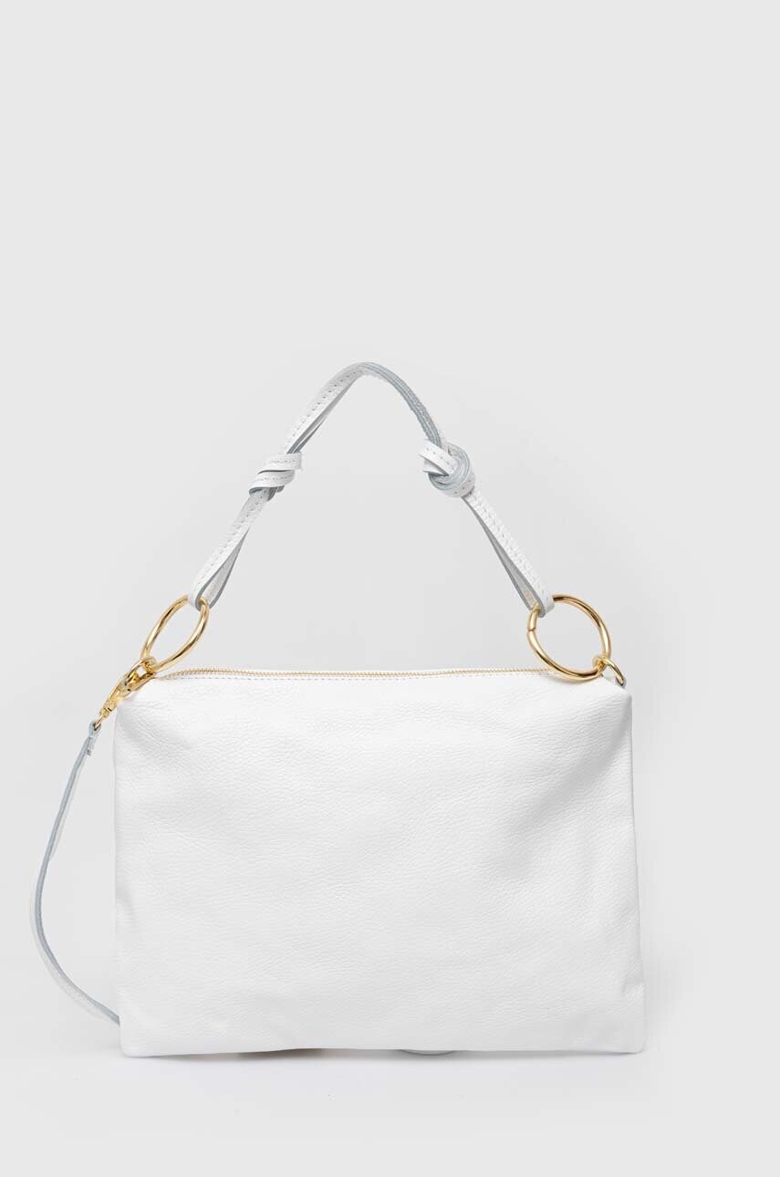 Answear Lab poseta de piele culoarea alb