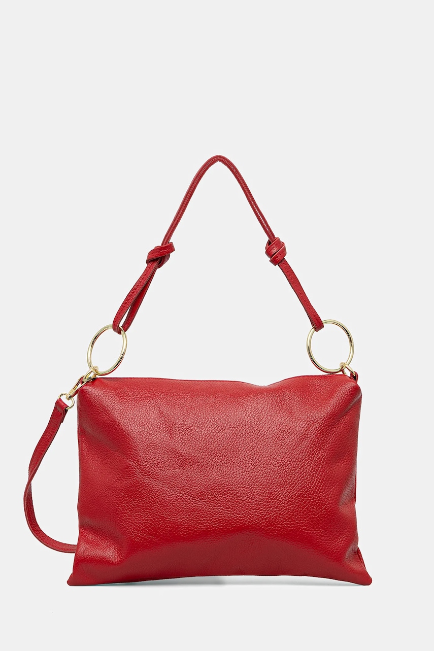 Answear.LAB torebka skórzana kolor czerwony