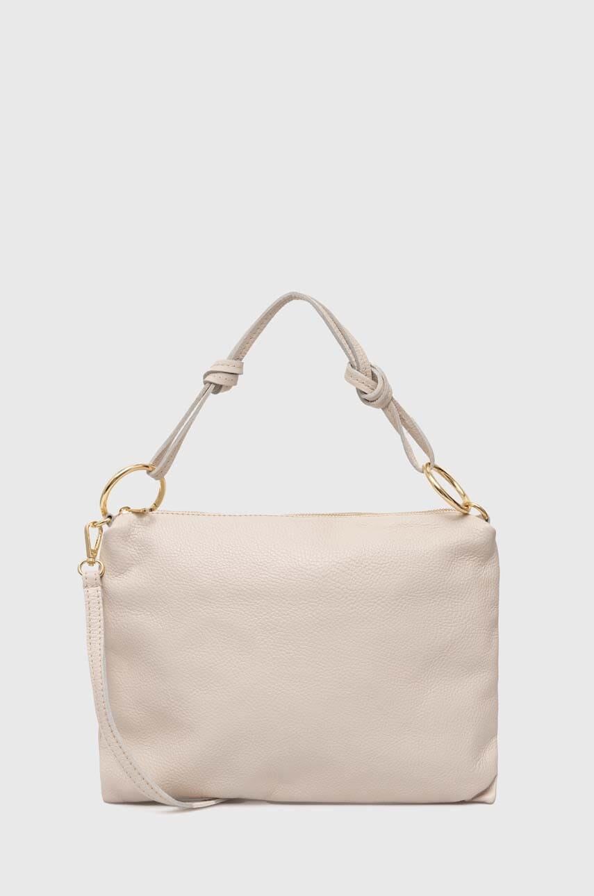 Answear Lab poseta de piele culoarea bej