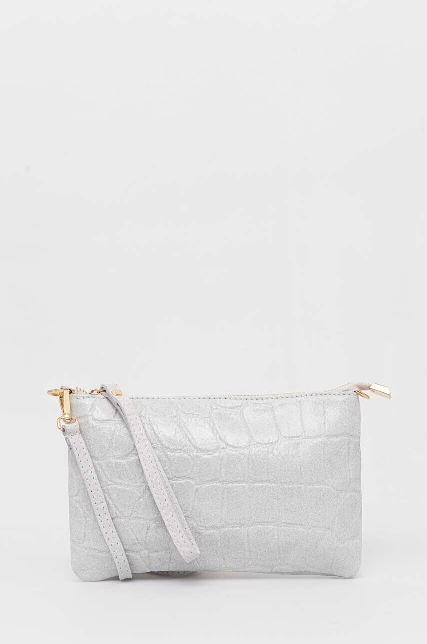 Answear Lab poseta de piele culoarea gri