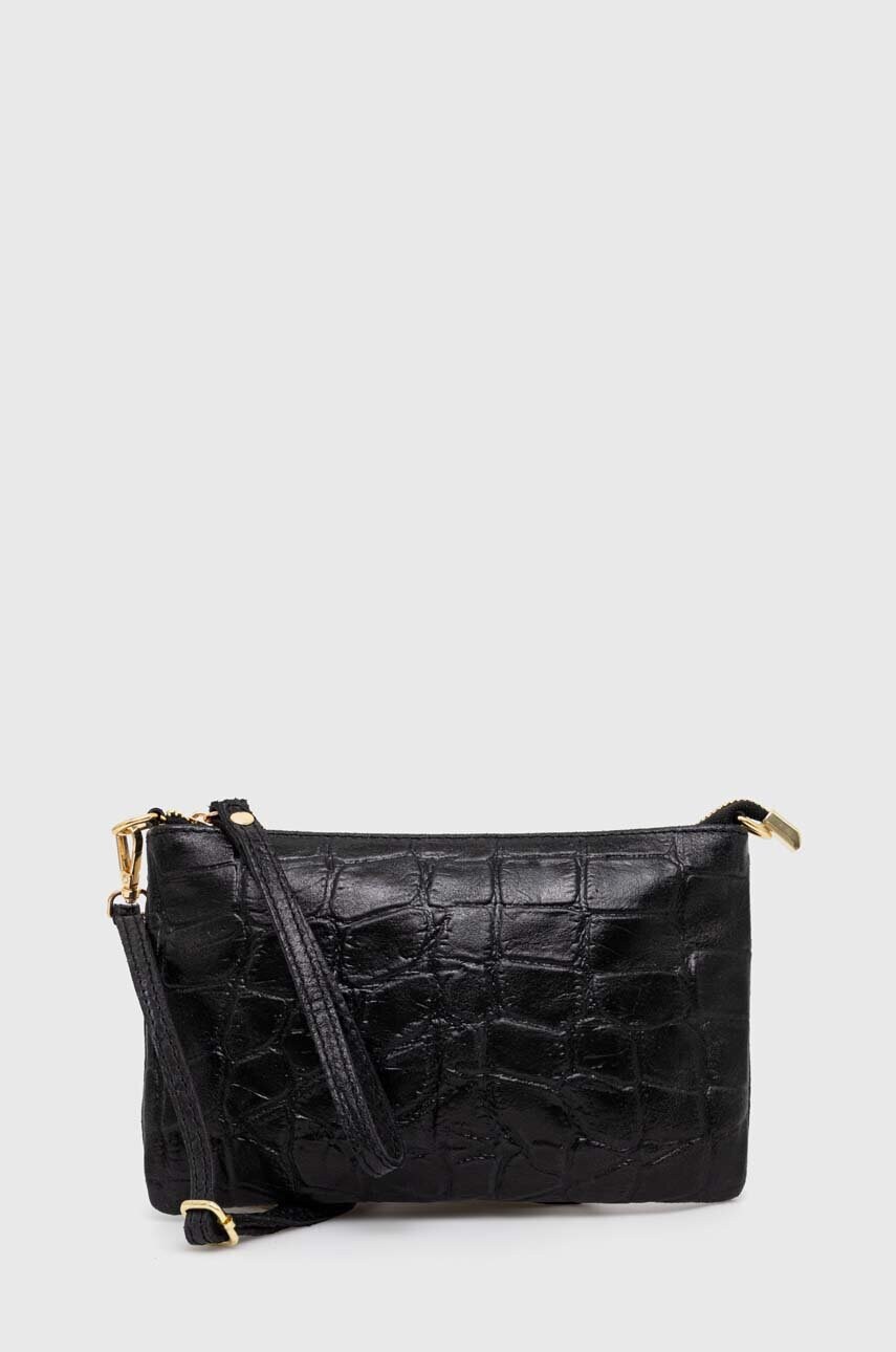 Answear Lab poseta de piele culoarea negru