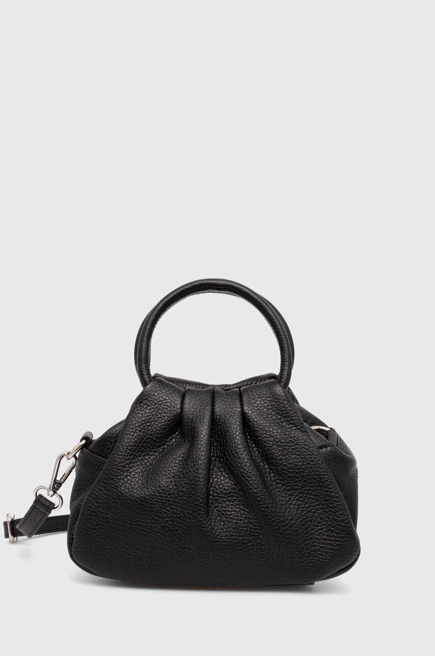 Answear Lab poseta de piele culoarea negru