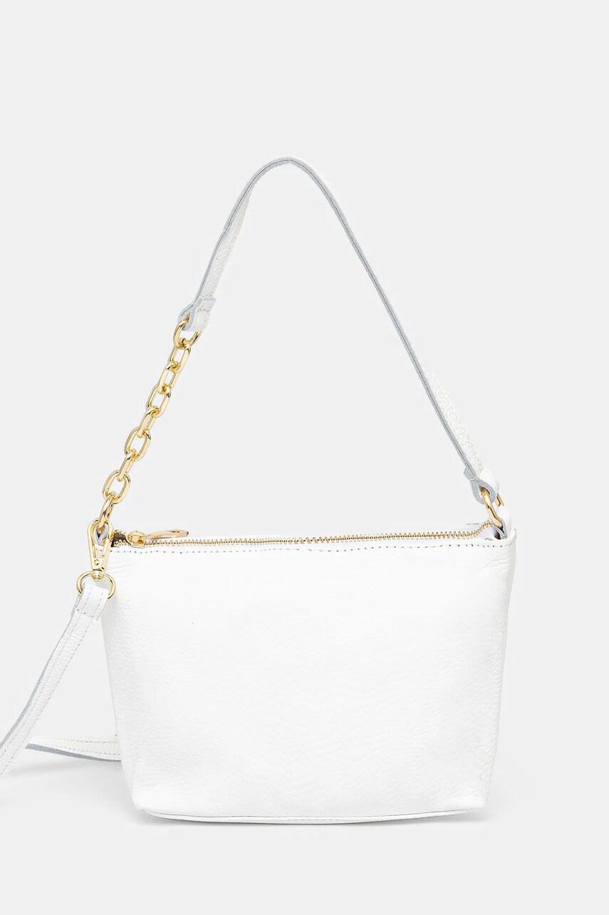 Answear Lab poseta de piele culoarea alb