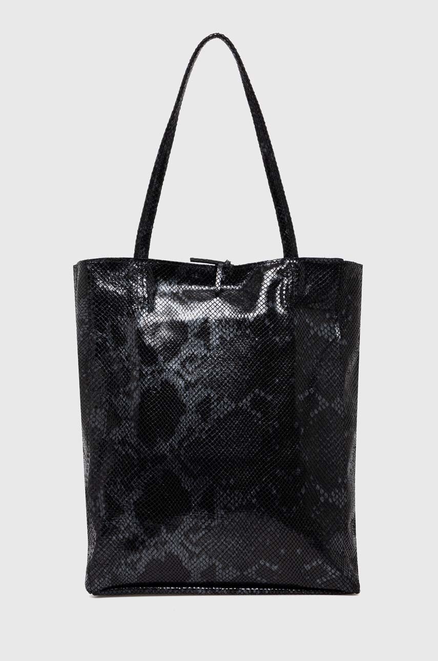 

Кожена чанта Answear Lab в черно, Черен