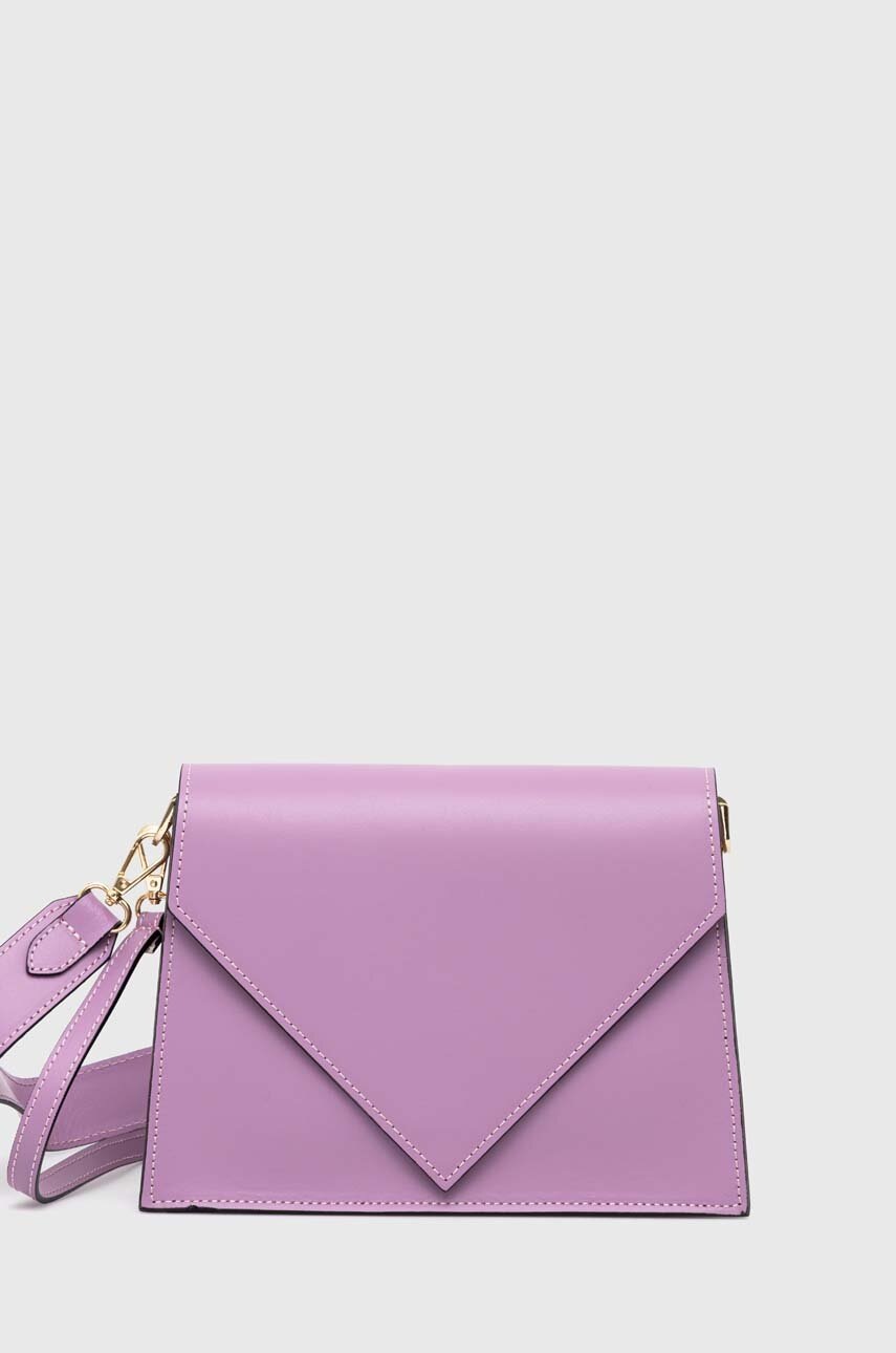 Answear Lab poseta de piele culoarea violet