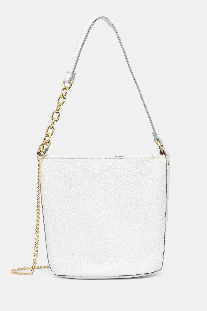 Answear Lab poseta de piele culoarea alb