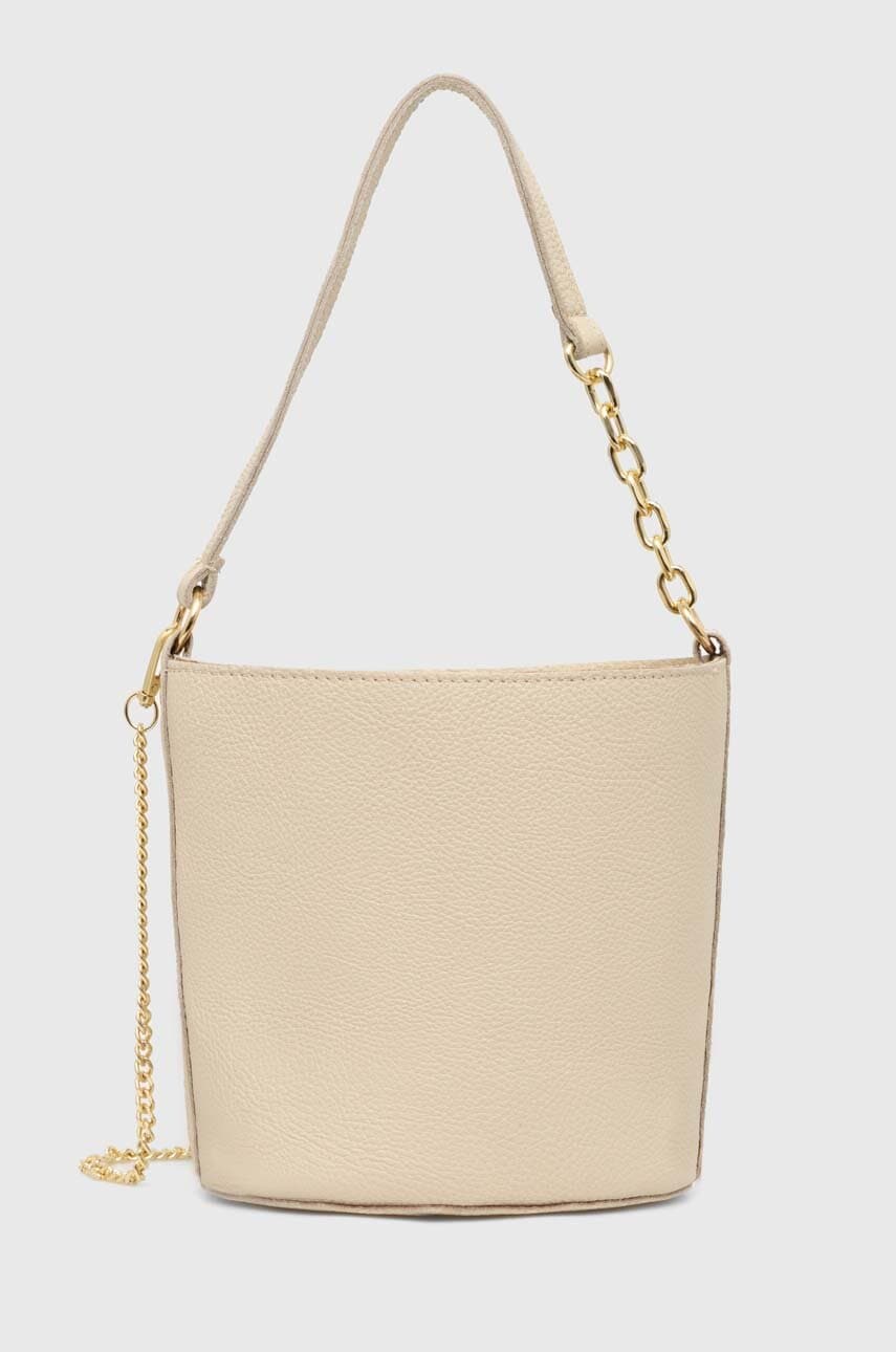 Answear Lab poseta de piele culoarea bej