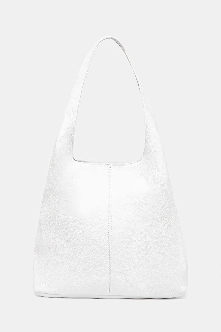 Answear Lab poseta de piele culoarea alb