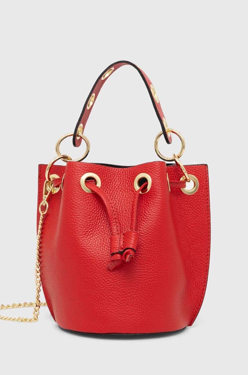 Answear Lab poseta de piele culoarea rosu