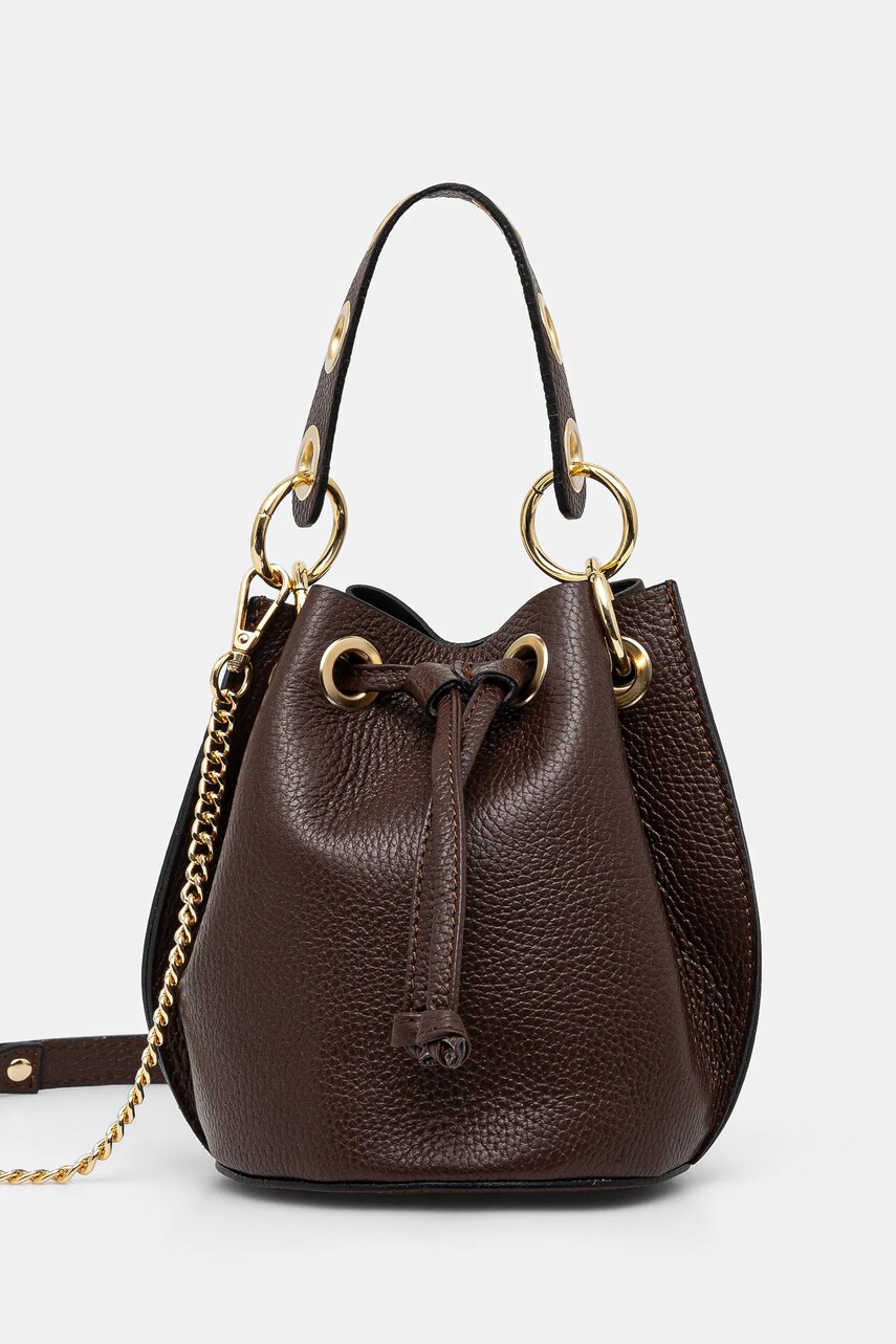 Answear Lab poseta de piele culoarea maro