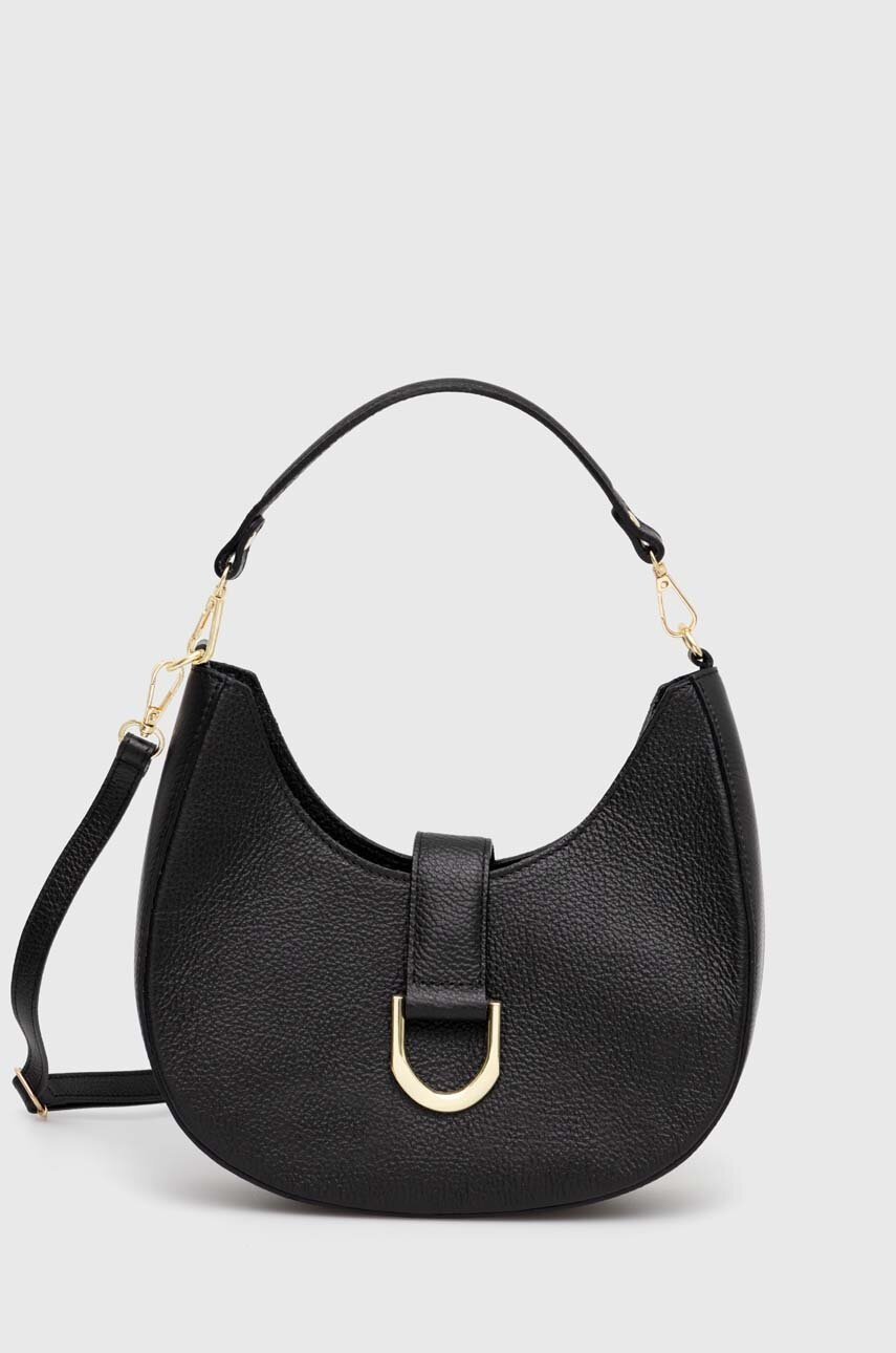 

Кожена чанта Answear Lab в черно, Черен