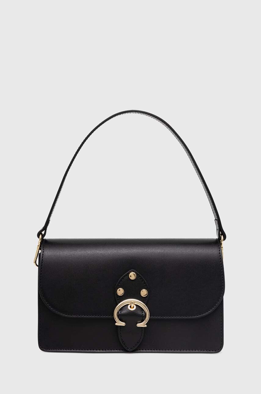 Answear Lab poseta de piele culoarea negru