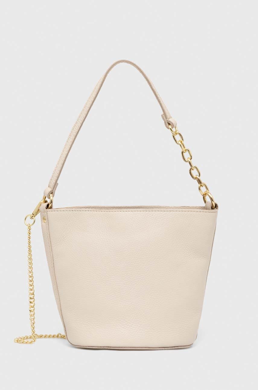 Answear Lab poseta de piele culoarea bej