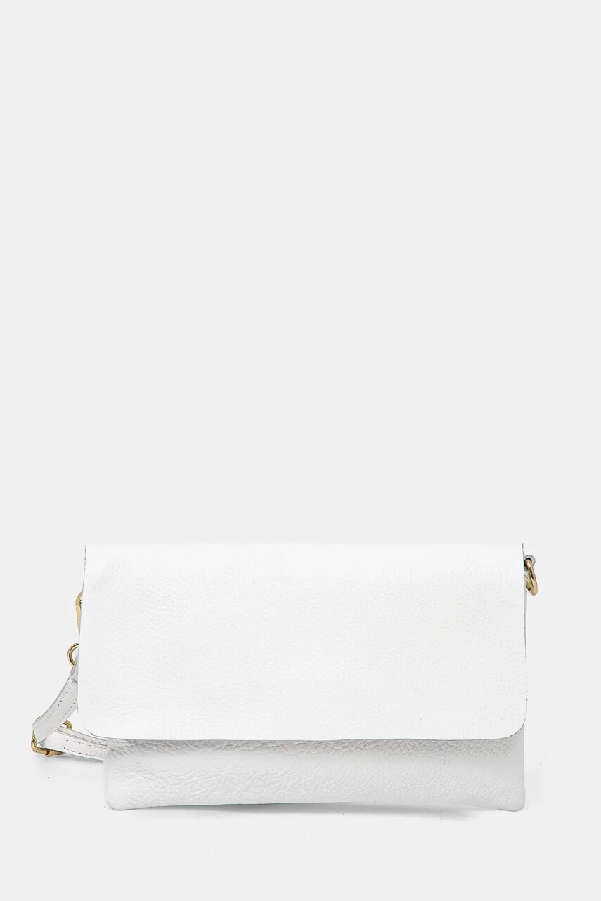 Answear Lab poseta de piele culoarea alb