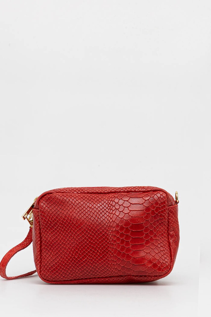 Answear Lab poseta de piele culoarea albastru marin