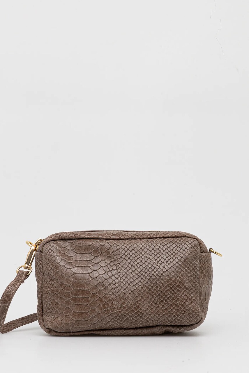 Answear Lab poseta de piele culoarea albastru marin