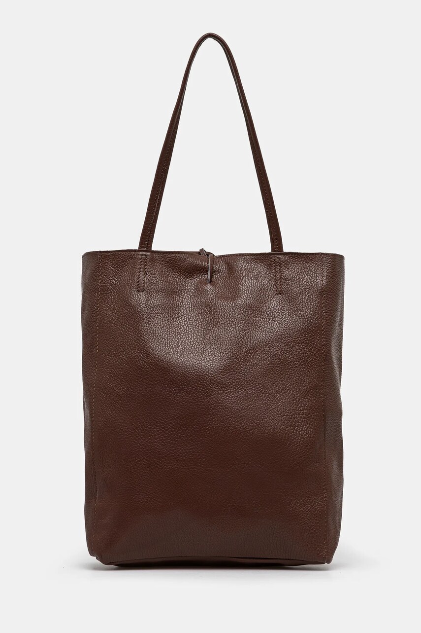 Answear Lab poseta de piele culoarea maro