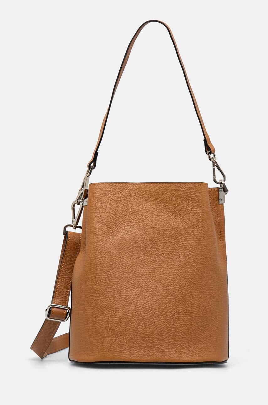 Answear Lab poseta de piele culoarea maro
