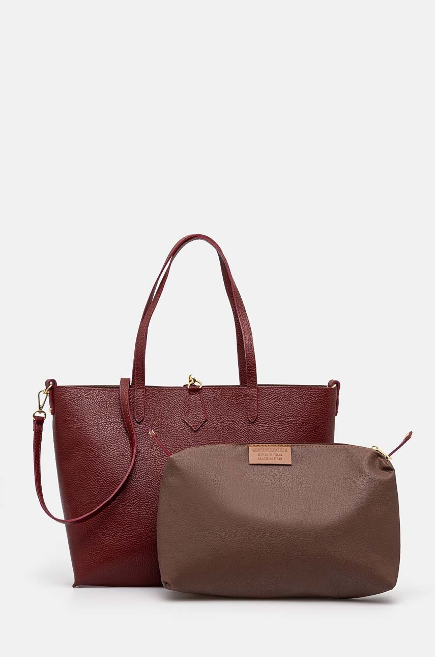 

Кожена чанта Answear Lab в бордо