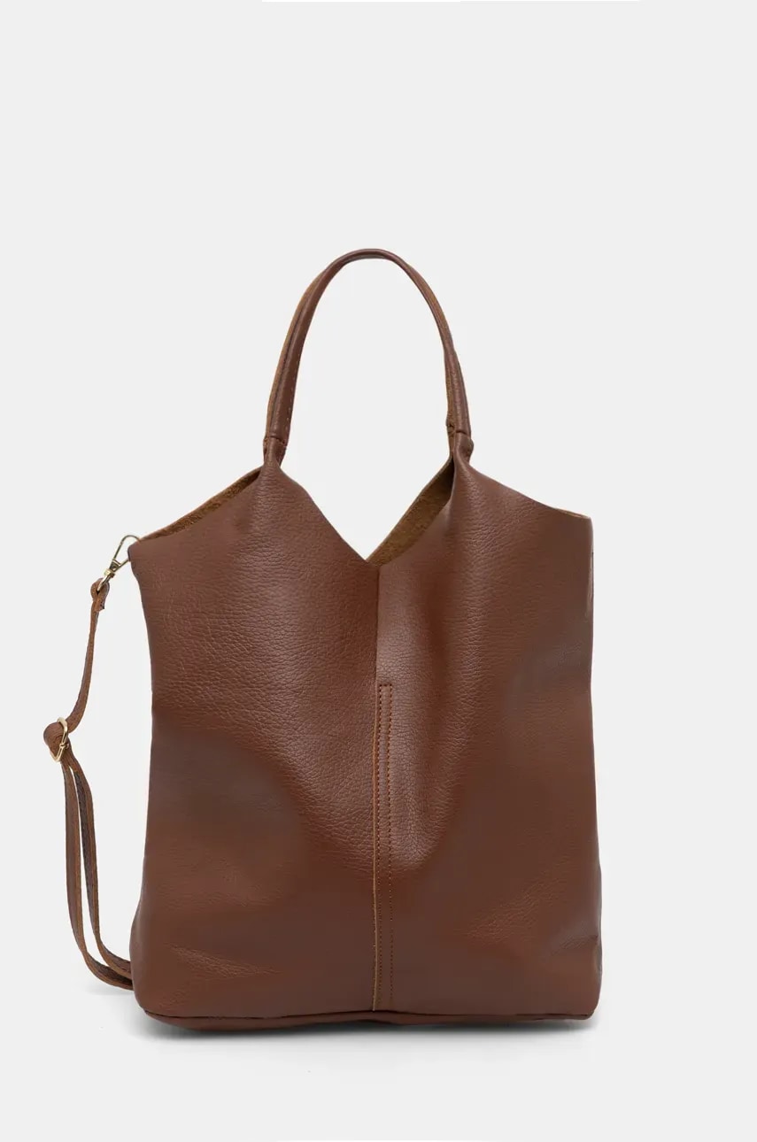 Answear Lab poseta de piele culoarea maro