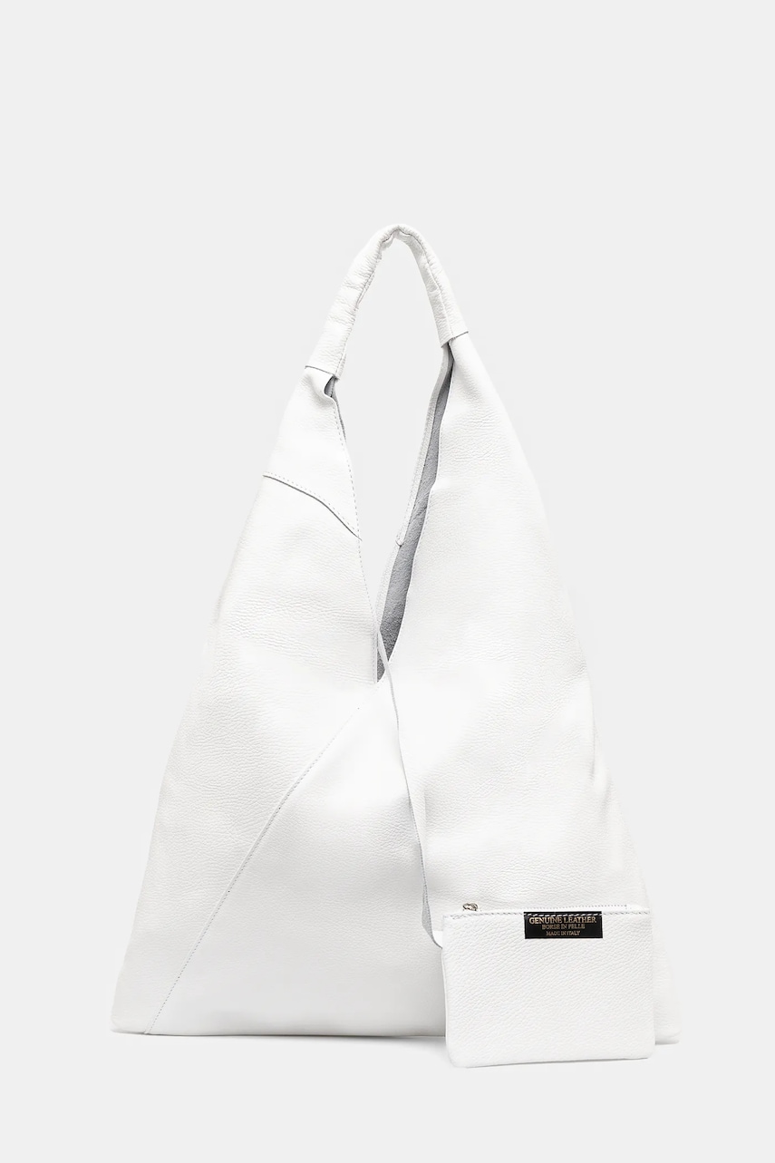 Answear Lab poseta de piele culoarea alb