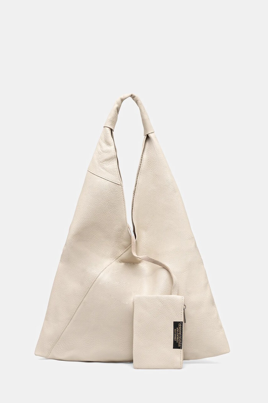 Answear Lab poseta de piele culoarea bej
