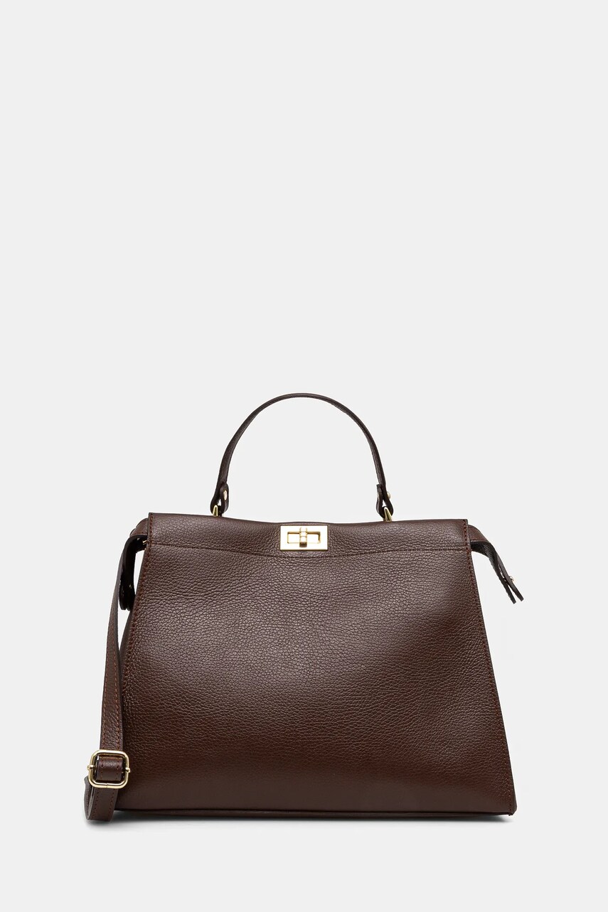 Answear Lab poseta de piele culoarea maro