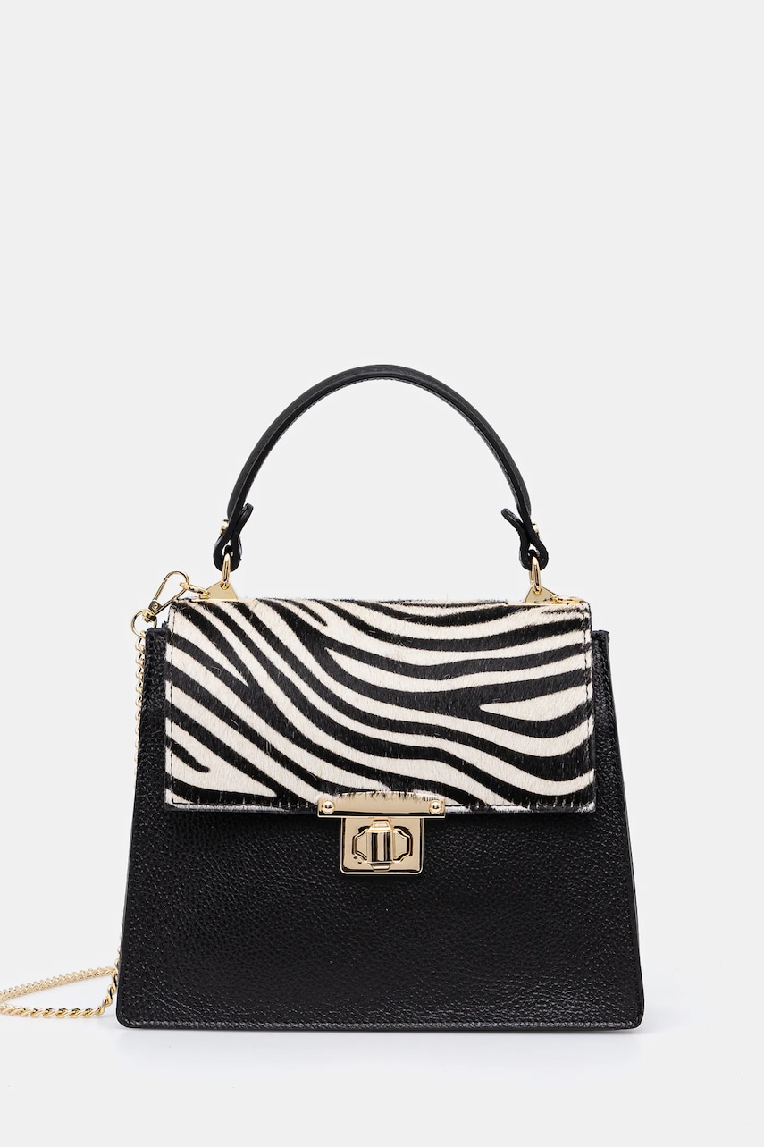 Answear Lab poseta de piele culoarea negru