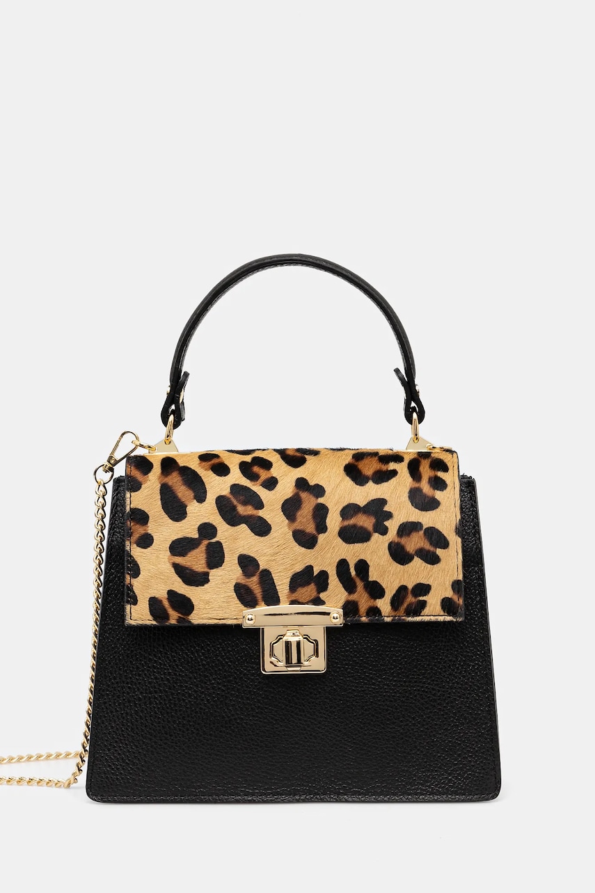Answear Lab poseta de piele culoarea negru