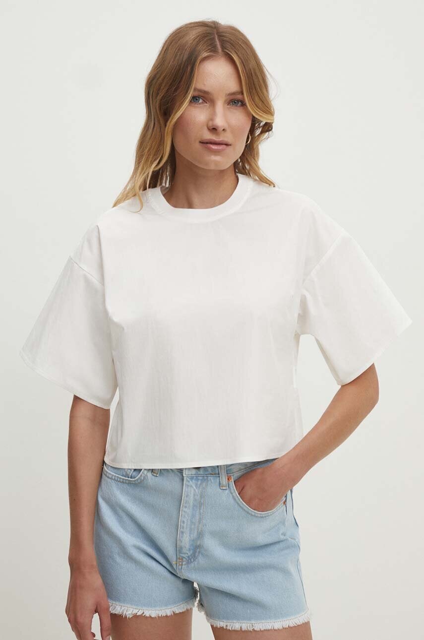 Answear Lab bluza culoarea alb, neted