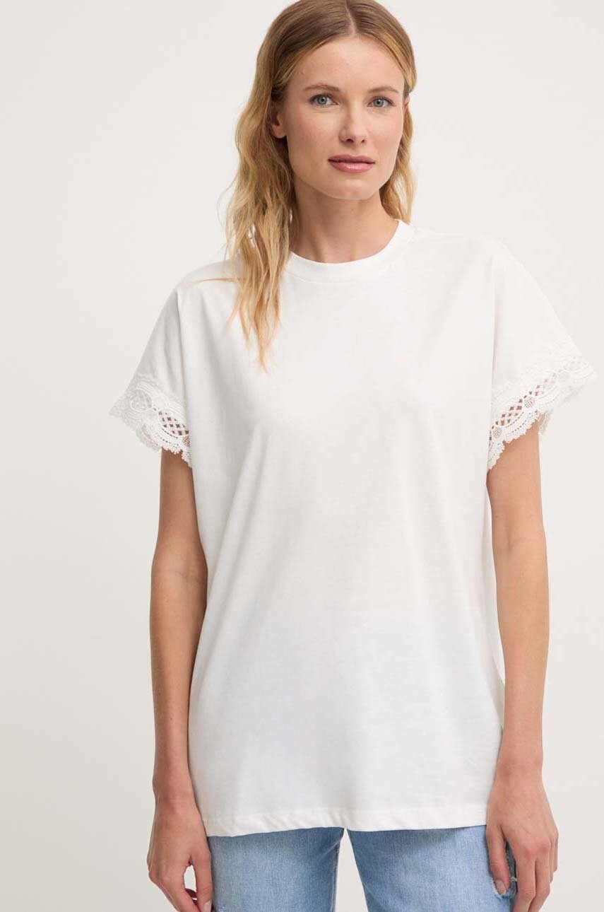Answear Lab tricou din bumbac femei, culoarea alb