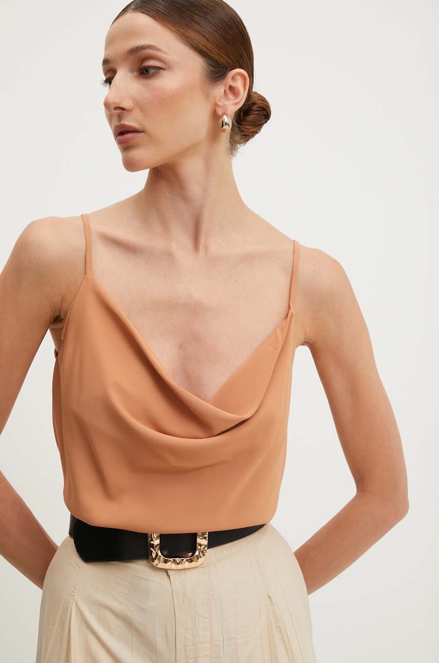 Answear Lab top femei, culoarea bej, neted