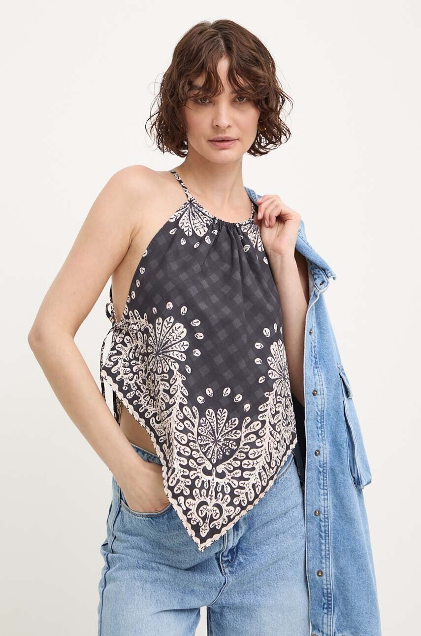 Answear Lab top din bumbac culoarea negru, modelator