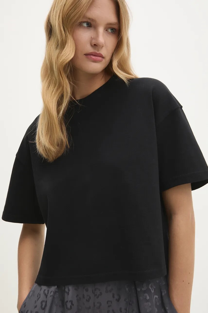 Answear Lab tricou din bumbac femei, culoarea negru