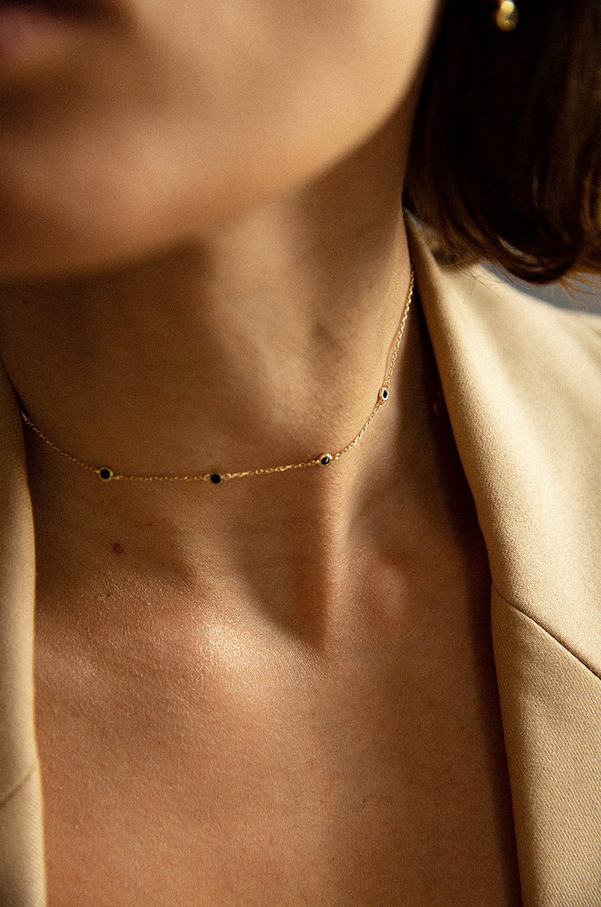 Κολιέ από επιχρυσωμένο ασήμι Ania Kruk Oval χρώμα: χρυσαφί φωτογραφία