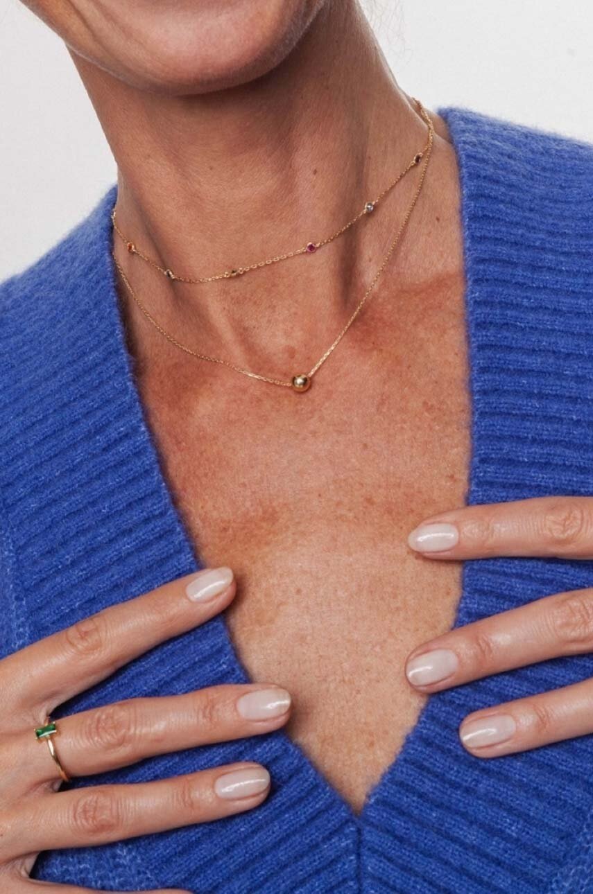 Κολιέ από επιχρυσωμένο ασήμι ANIA KRUK Oval φωτογραφία