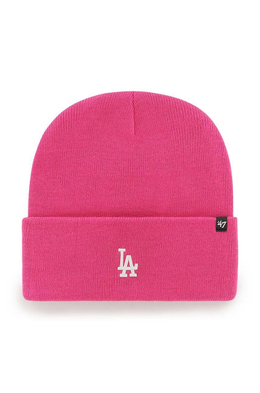 47brand caciula Mlb Los Angeles Dodgers culoarea roz,