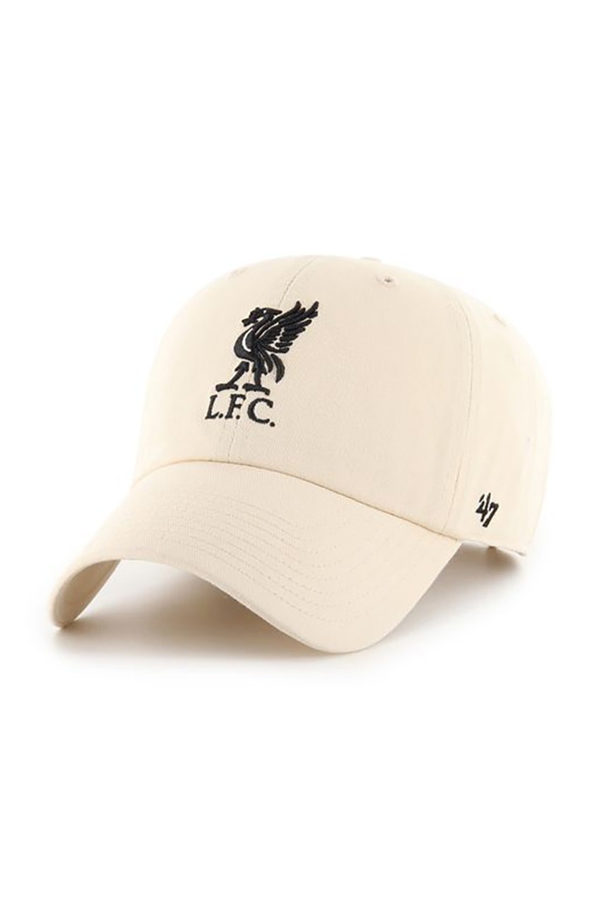 

Шапка 47brand Epl Liverpool в бежово с апликация, Бежов